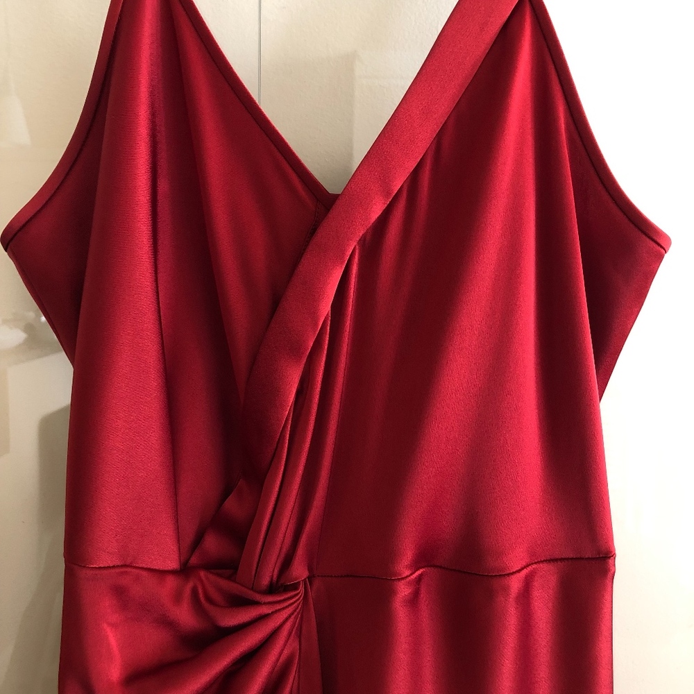 T by Alexander Wang satin twist midi dress, sz 4 - Picture 3 of 8